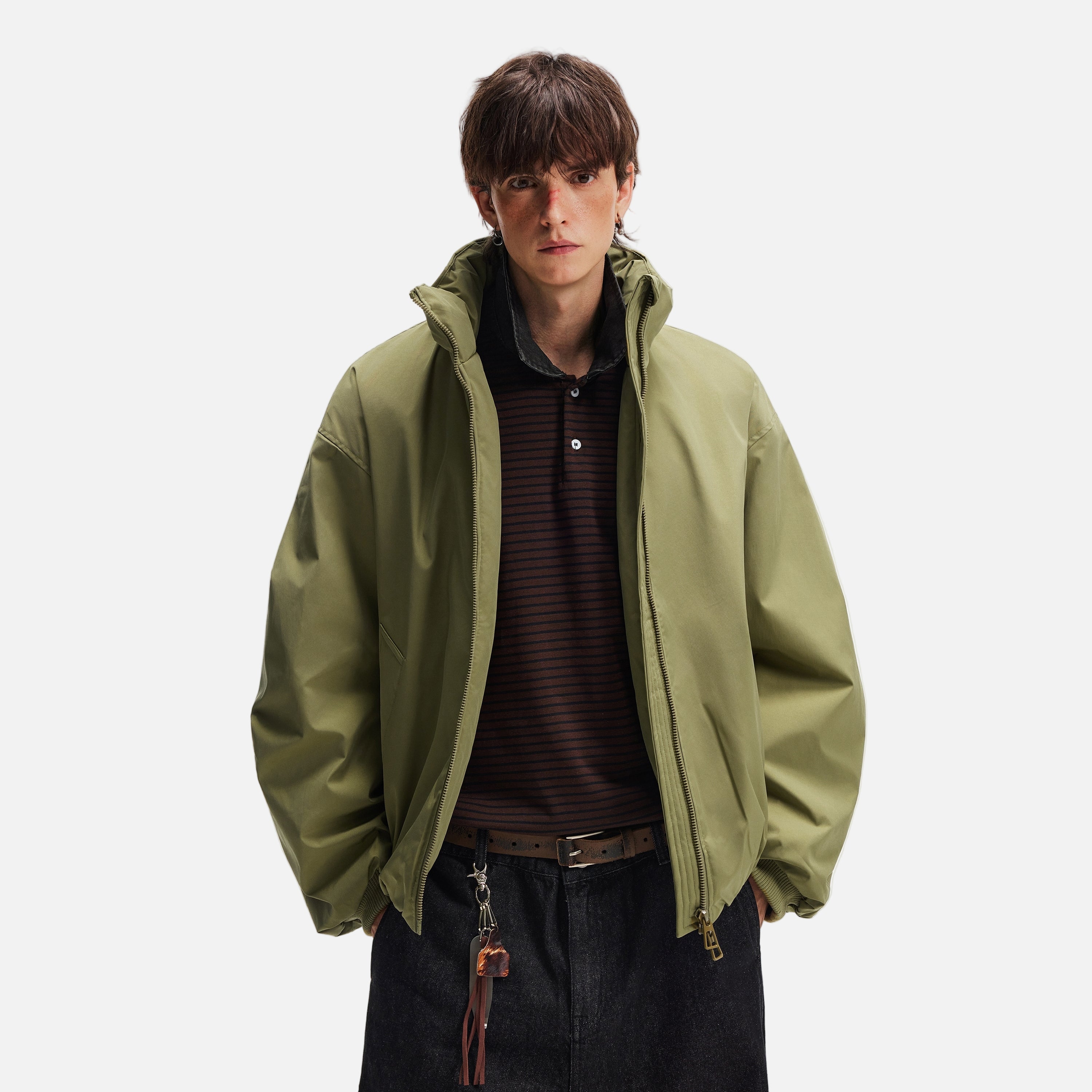 Veste élégante Cleanfit chaude en coton à double fermeture éclair