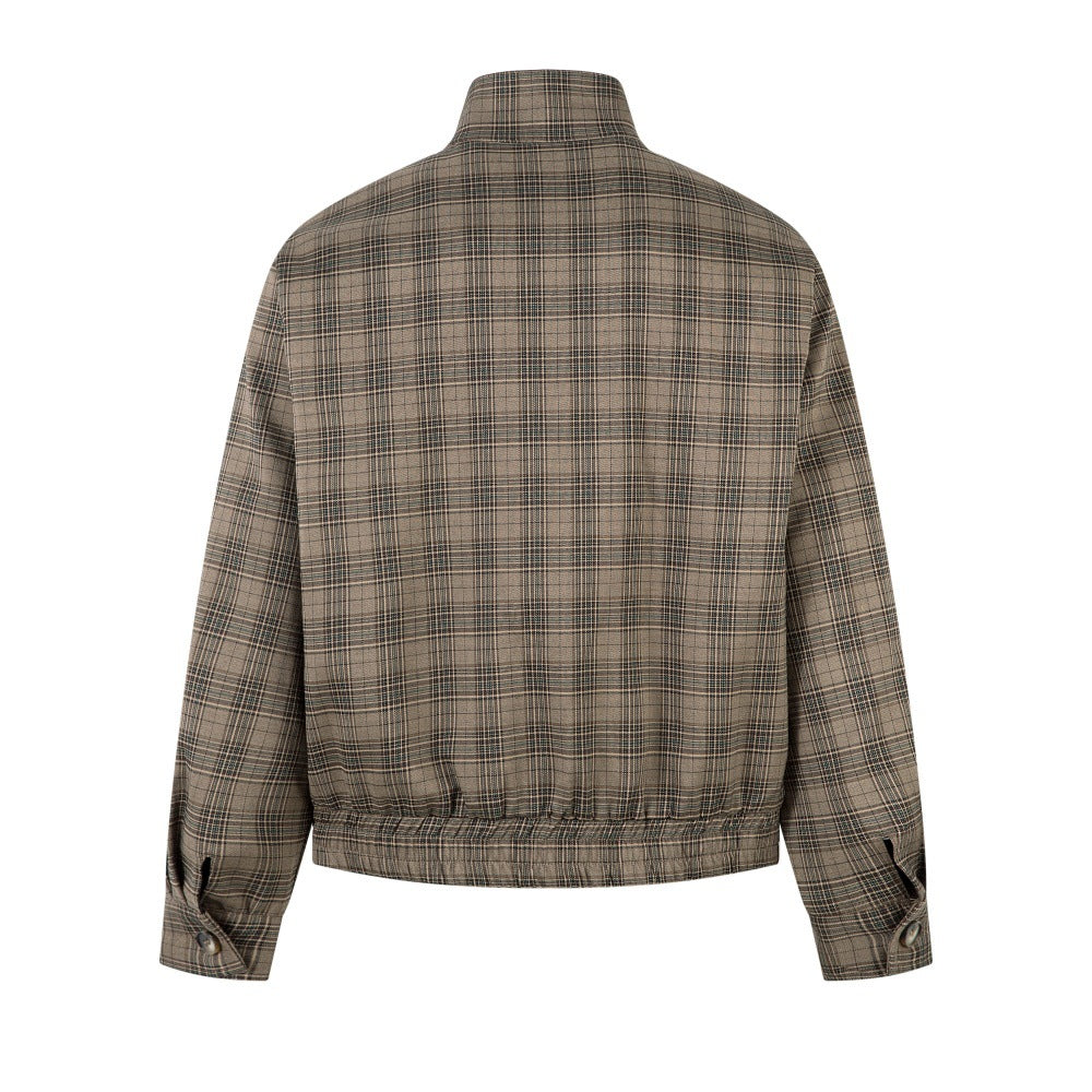 Herren Vintage Karojacke mit Stehkragen