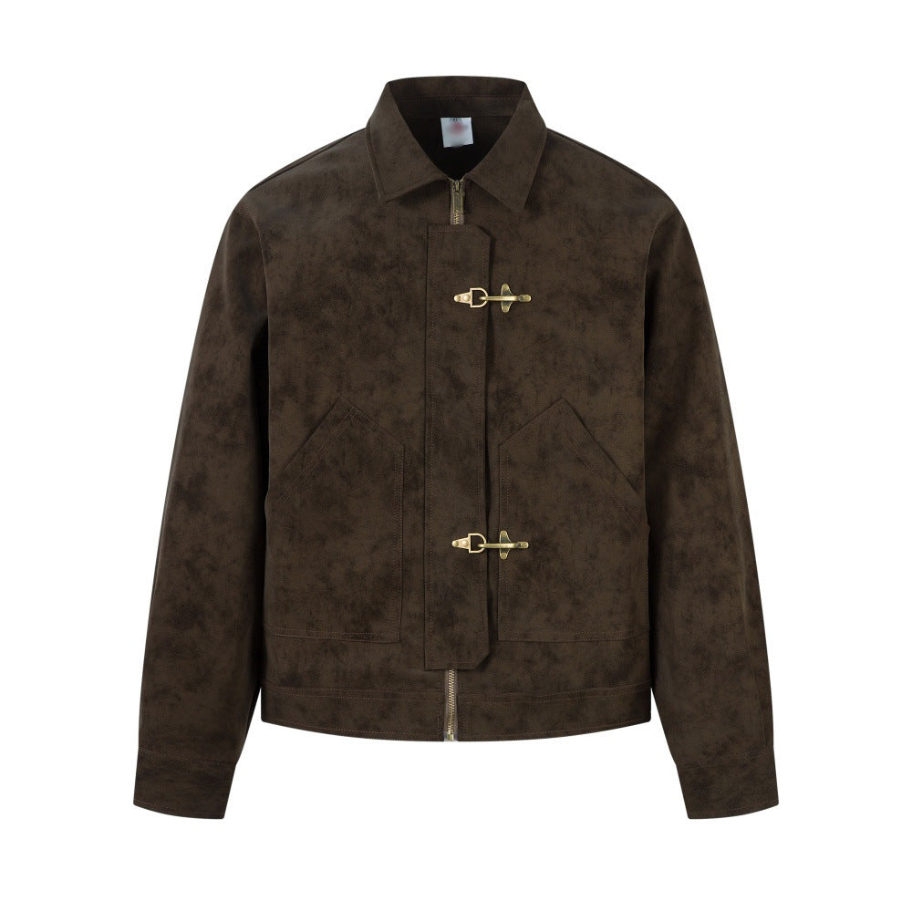 Herren Punk Vintage PU Lederjacke