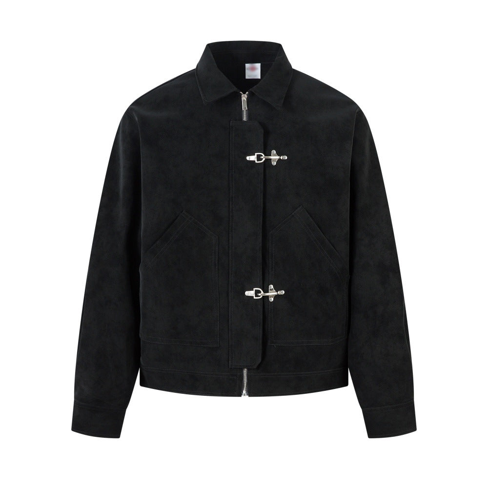 Herren Punk Vintage PU Lederjacke