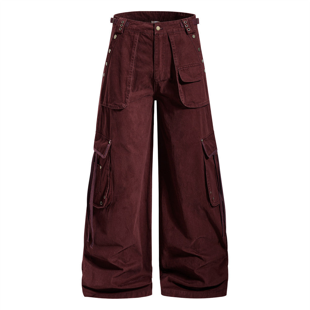 Herren-Arbeitsjeans mit mehreren Taschen und weitem Bein