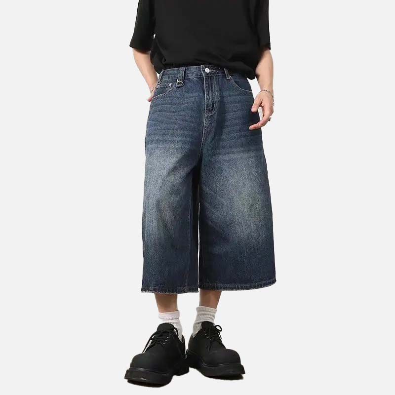 Short en jean ample délavé vintage
