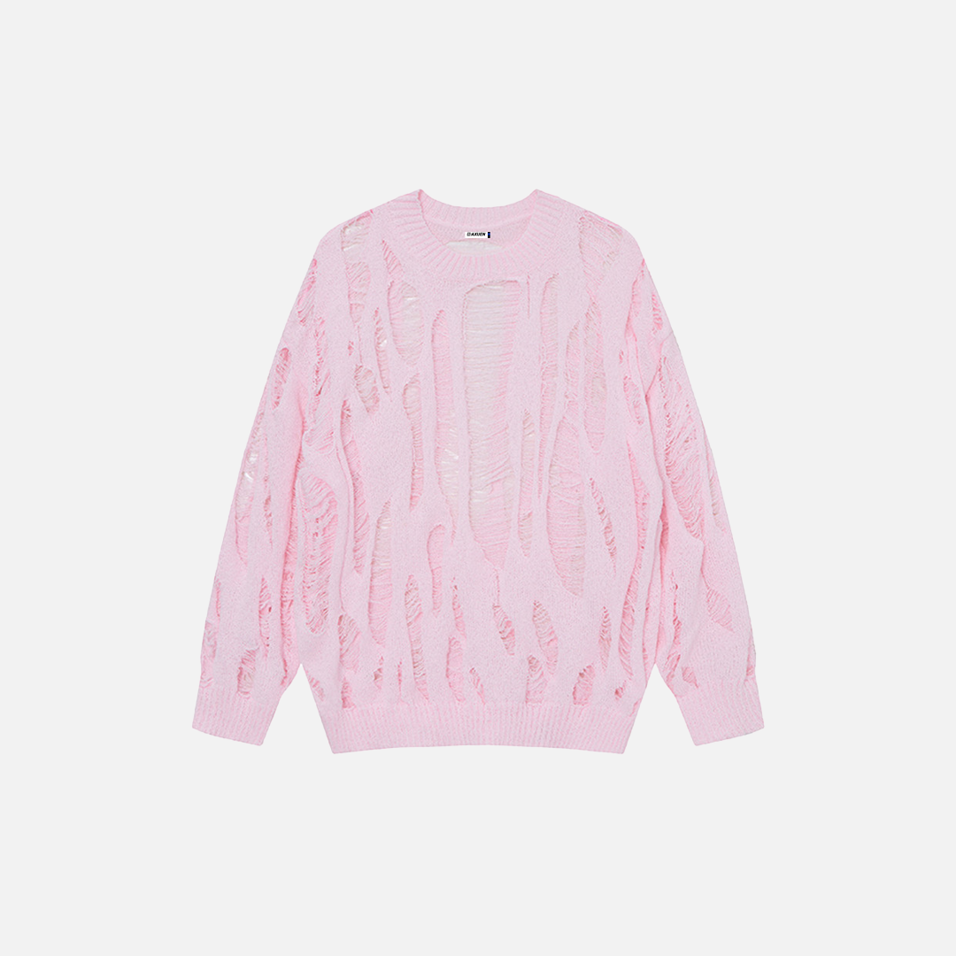 Pull en maille oversize élégant à col rond pour femme