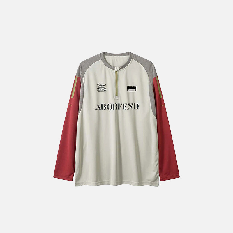 T-shirt zippé rétro sport
