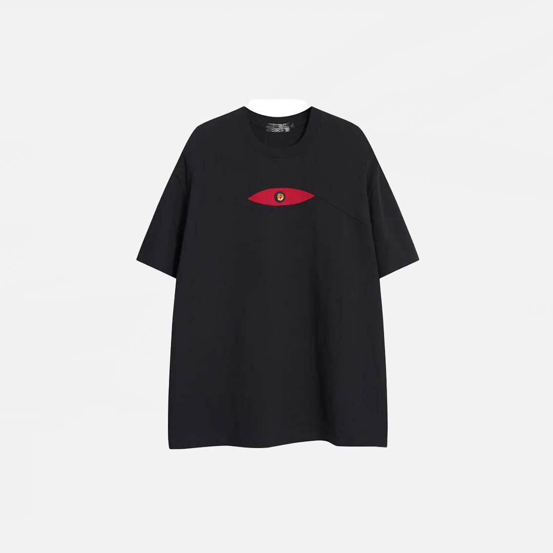 T-shirt patchwork brodé à œil