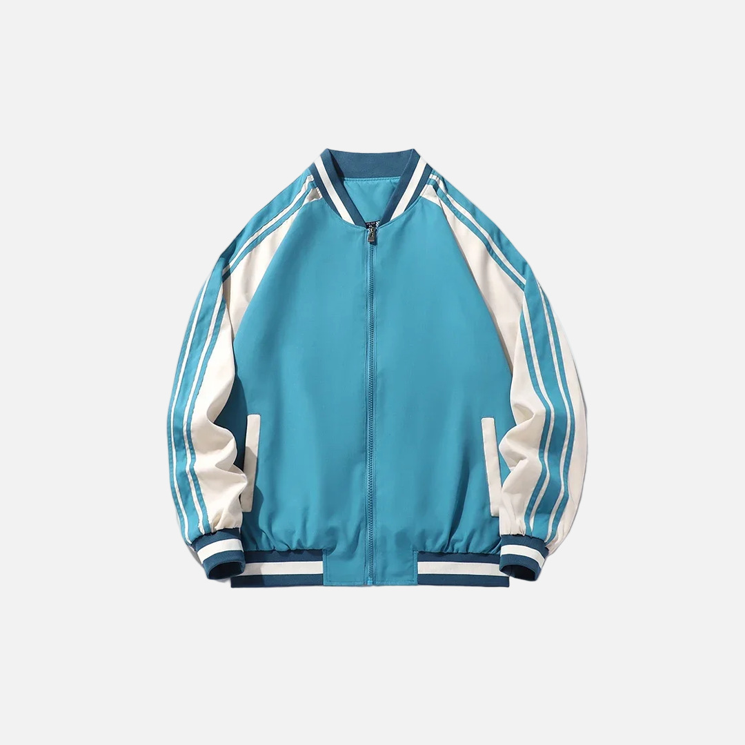 Veste de baseball coupe-vent rayée respirante