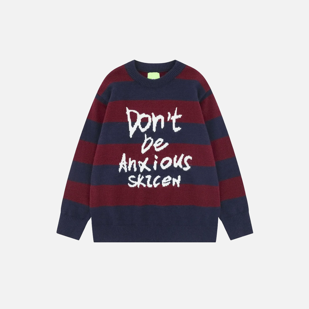 Investment Piece Streetwear Striped Knit Hip Hop Sweater