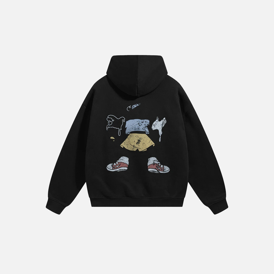 Optimistischer, lustiger Cartoon-Hoodie