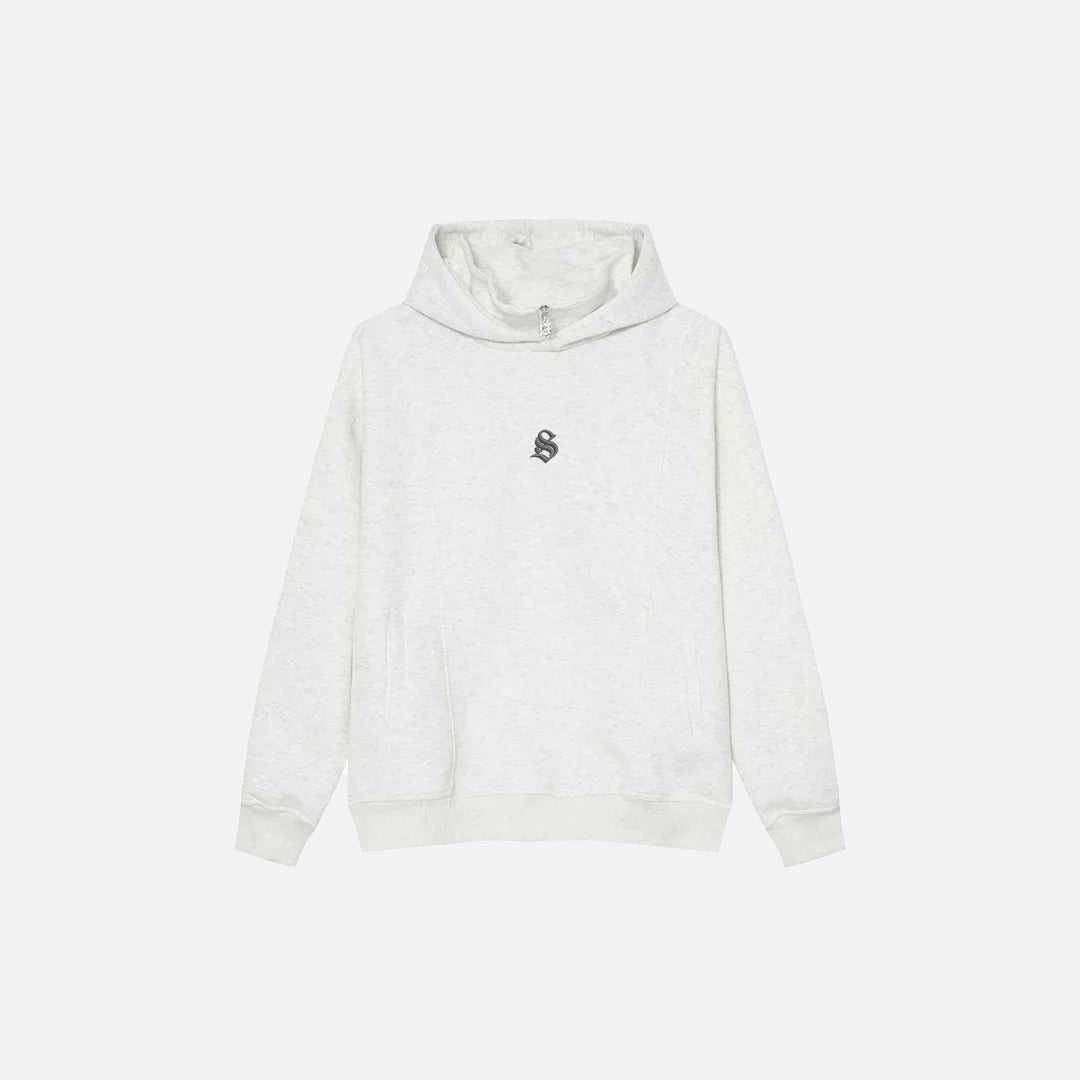 Sweat à capuche brodé couleur unie