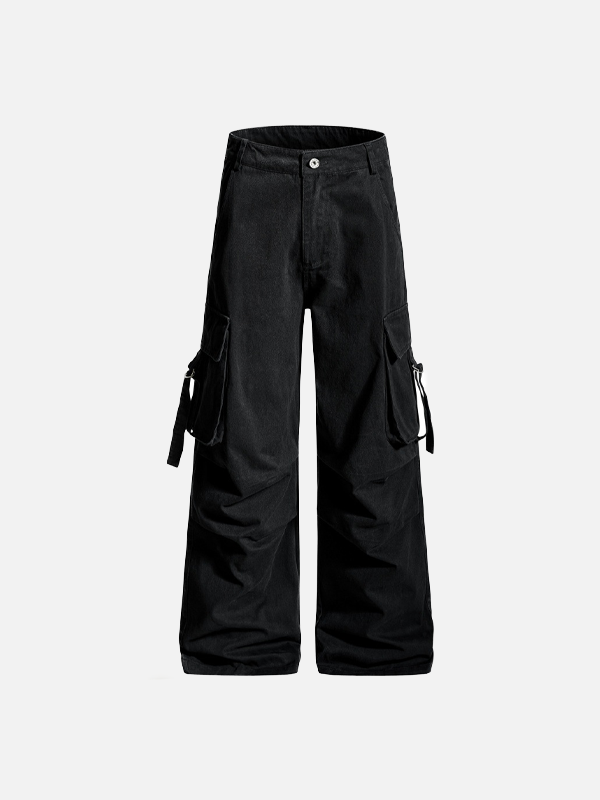 Arbeitskleidung mit auffälligem Muster, plissierte Cargohosen im Fallschirmjäger-Stil
