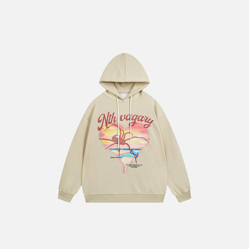 Hoodie mit herzförmigem Spinnenmotiv