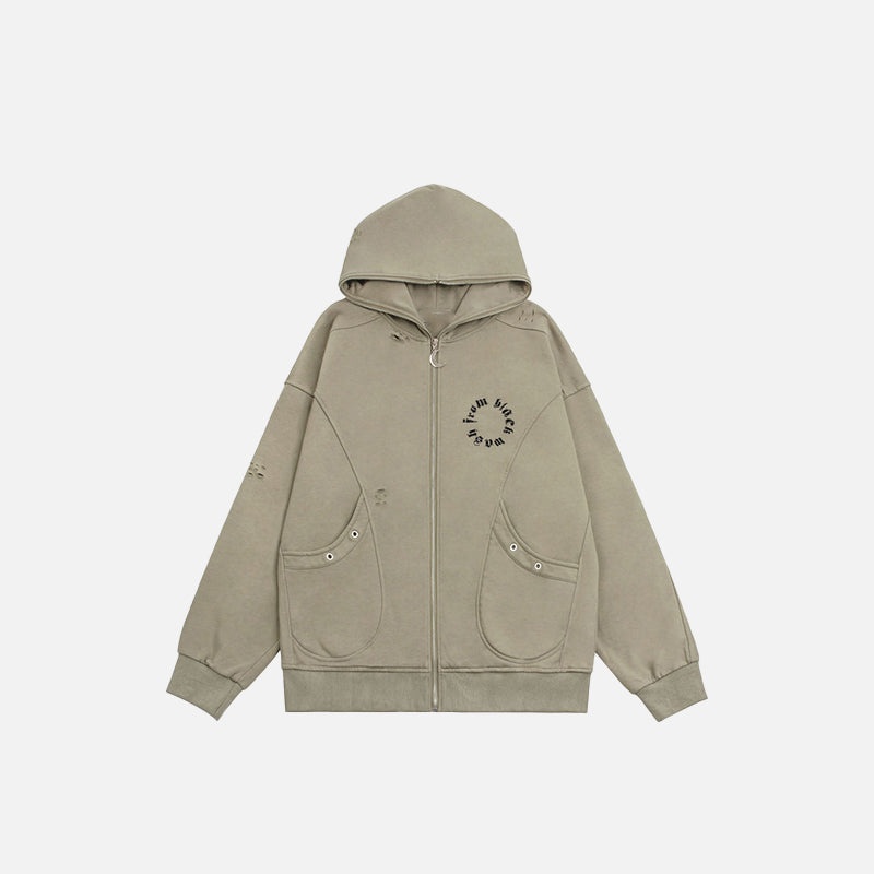 Sweat à capuche zippé Vintage Moon
