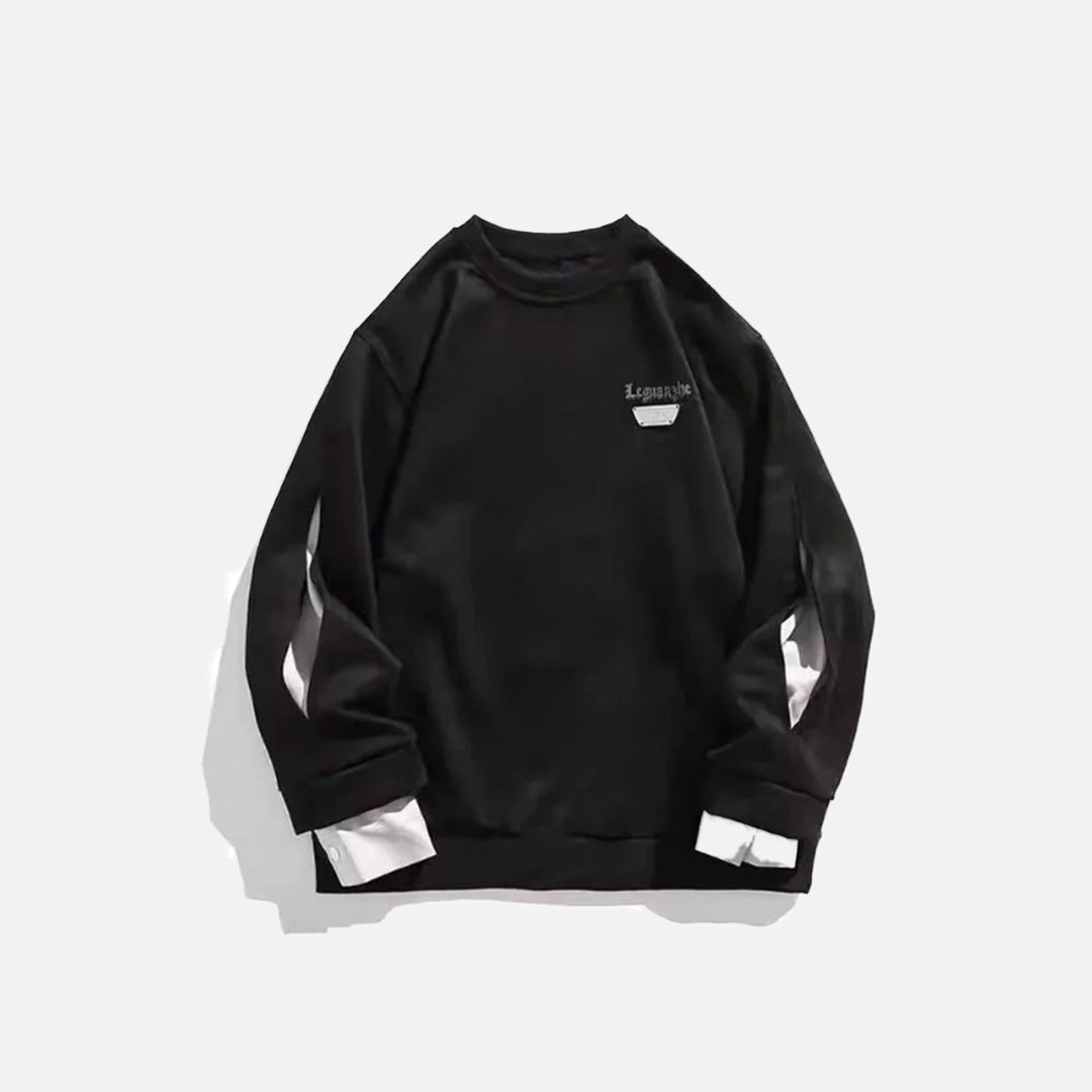 Sweat-shirt à poignets superposés Y2K