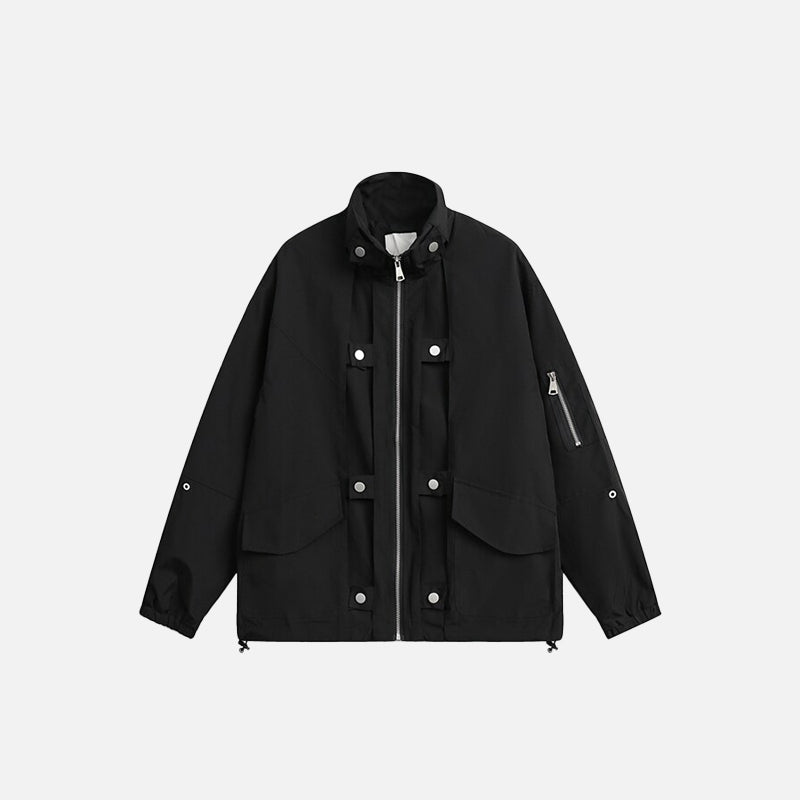 veste en jean noire zippée