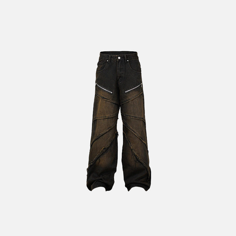 Jeans mit unregelmäßigen Monsterstichen