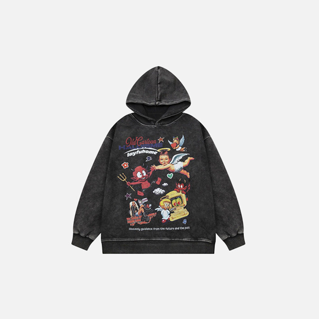 Hoodie mit nostalgischem Animationsmotiv