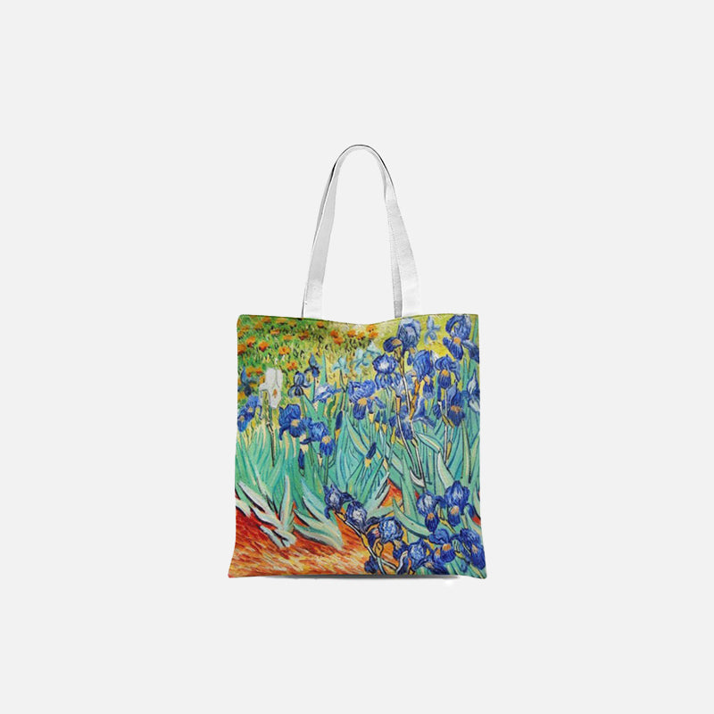 Sac fourre-tout rétro à fleurs vertes