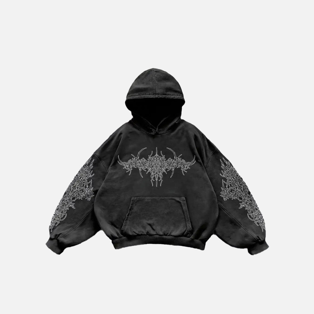 Hoodie im Gothic-Tribal-Design