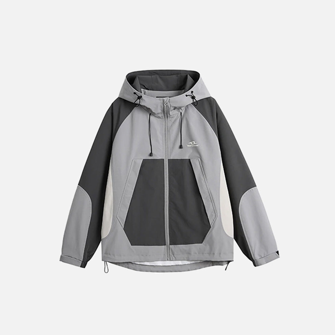 Windjacke mit Farbblockmuster