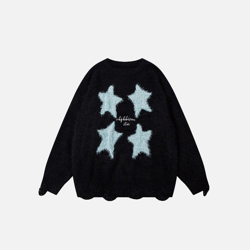 Lockerer Pullover mit Sternenmuster