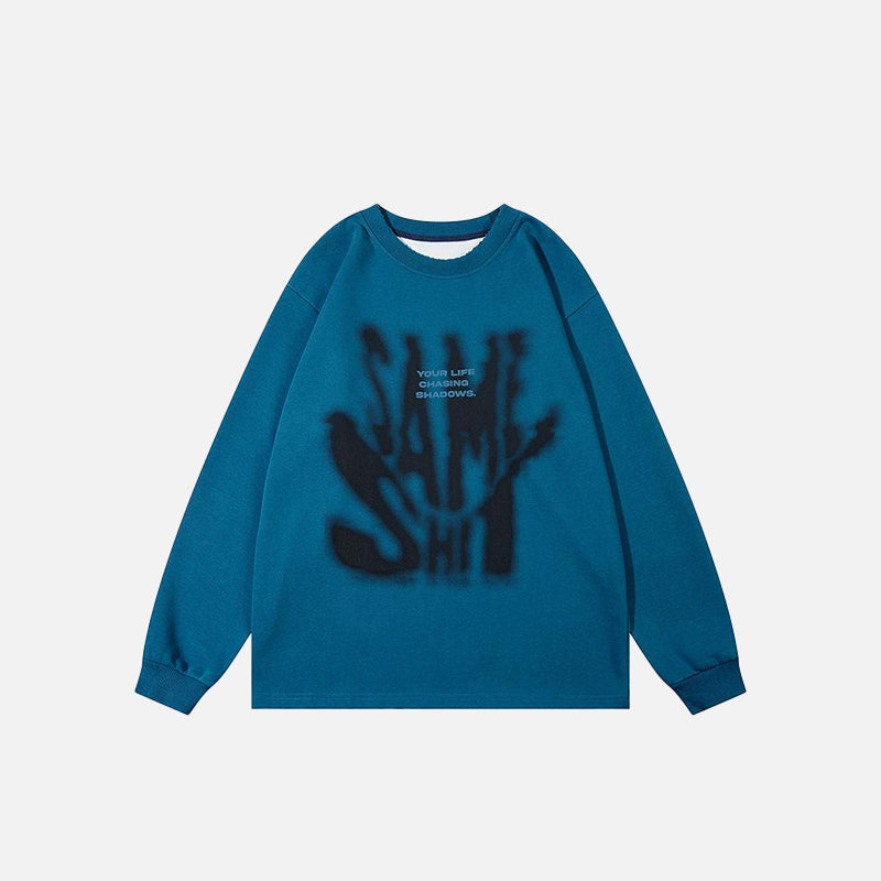 Sweat-shirt imprimé « Life Chasing Shadow »