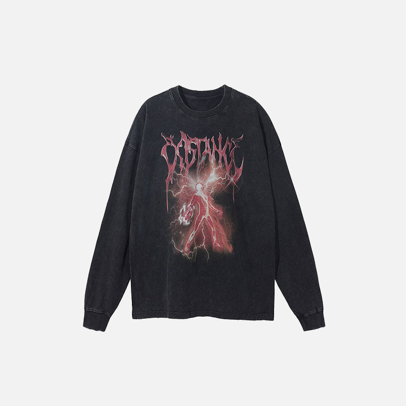 Lightning Loose Distressed Sweatshirt