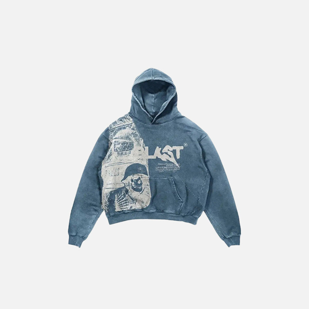 Sweat à capuche court vintage Y2K