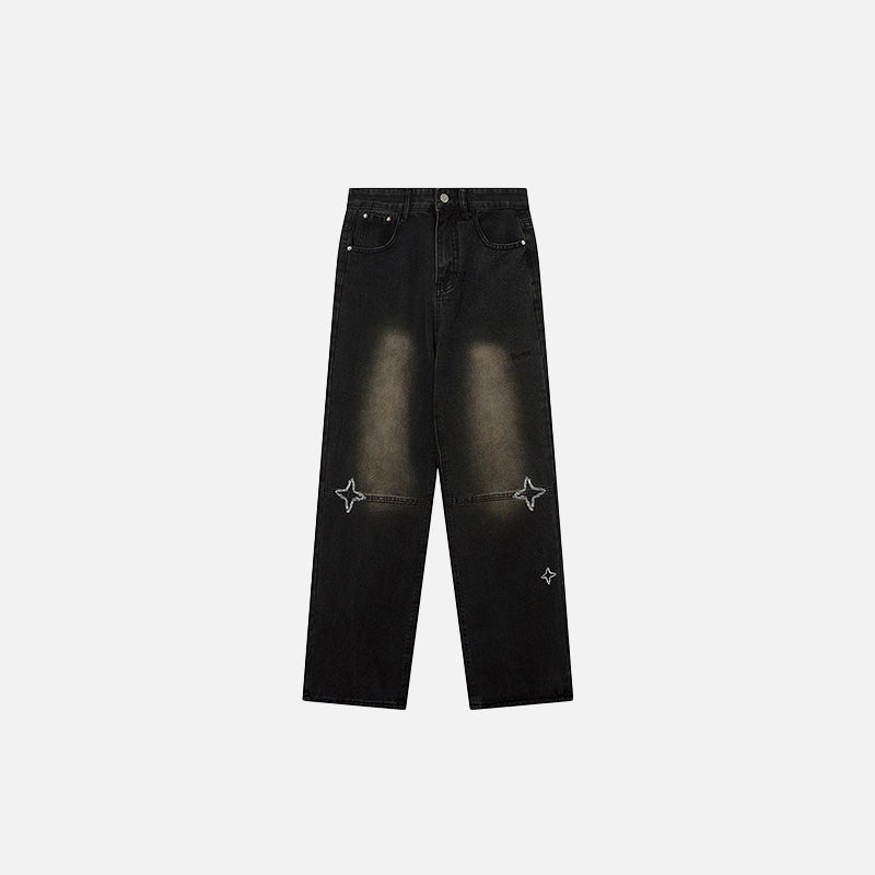 Jeans mit Sternenstickerei