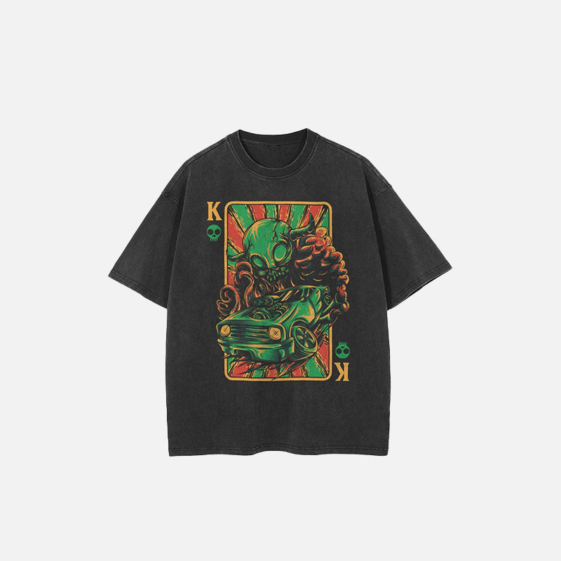 T-shirt graphique Alien Attack Poker