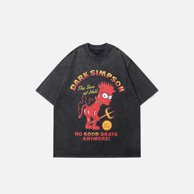 Dunkles Simpson-T-Shirt mit lockerer Passform