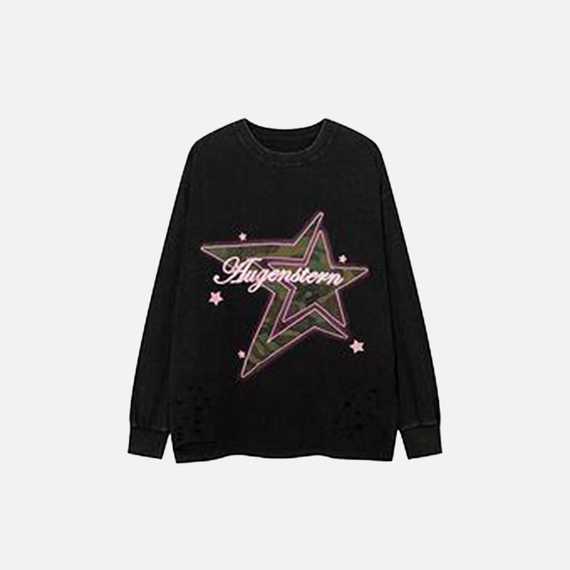 Oversize-Sweatshirt mit lockerem Sternenmuster