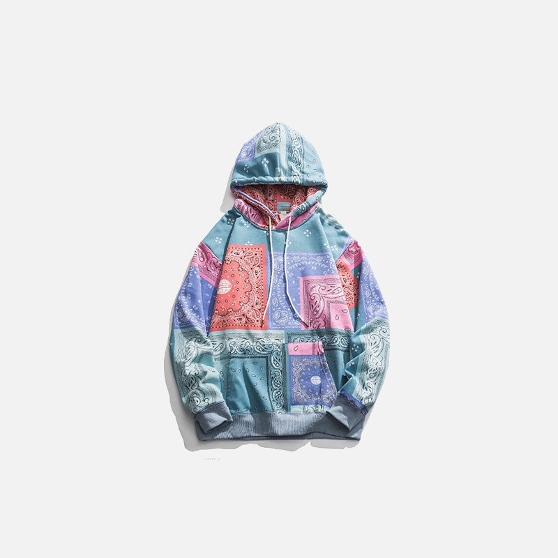 Oversize-Hoodie mit Bandana-Print