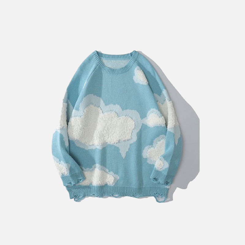 Strickpullover mit Wolken