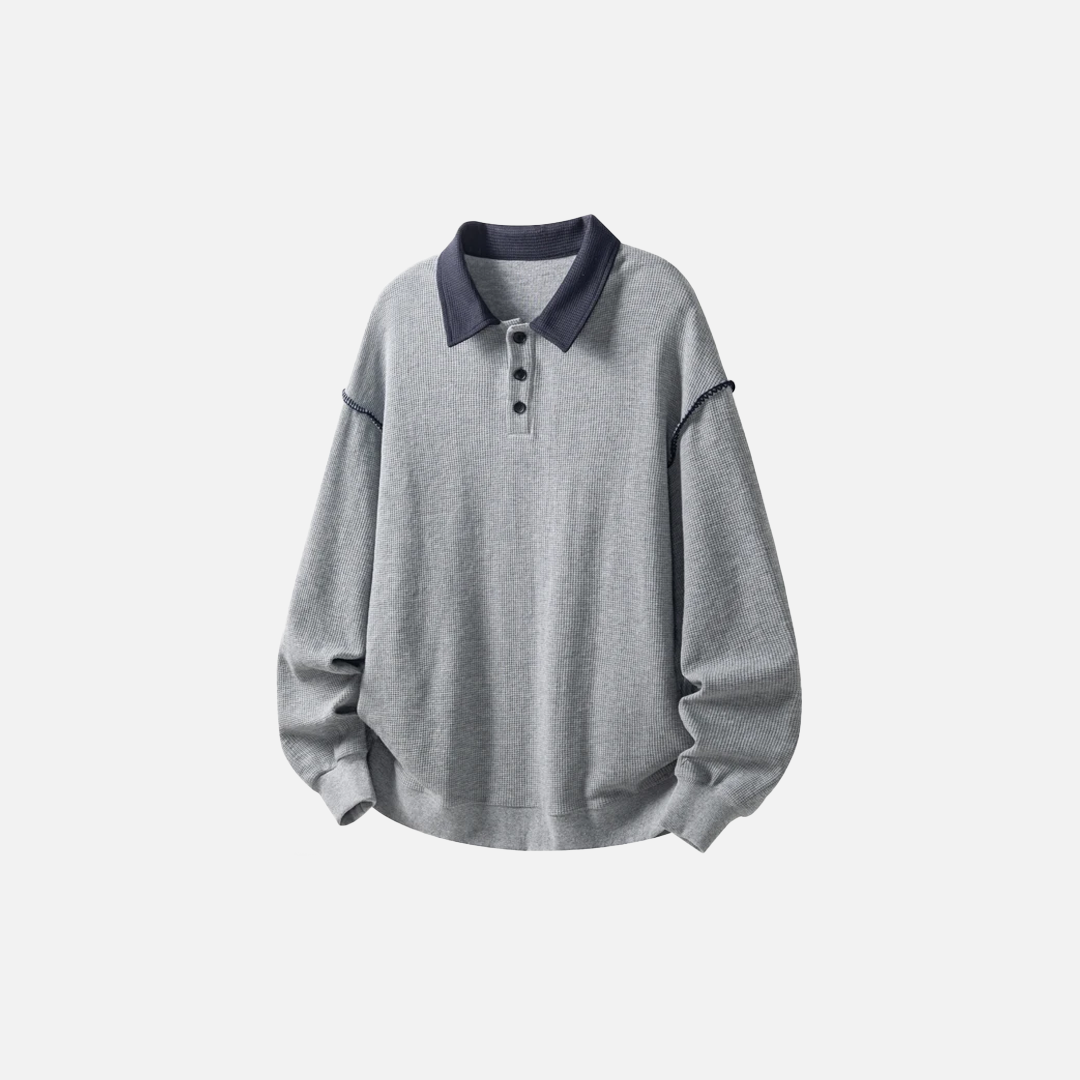 Vielseitiges zweiteiliges Polo-Sweatshirt im Fake-Zweiteiler-Stil