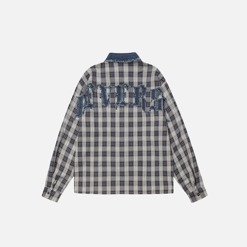 Chemise à manches longues brodée d'un patch et d'une lettre
