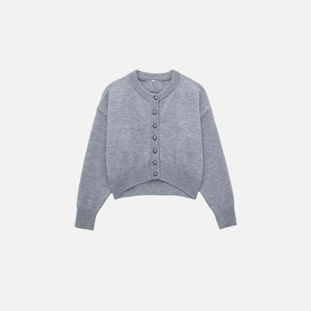 Stilvoller kurzer Cardigan-Pullover
