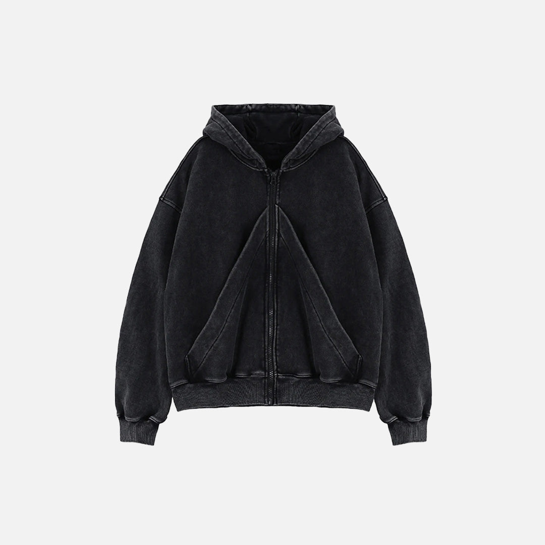 Retro-Hoodie in Schwarz, Oversize-Größe