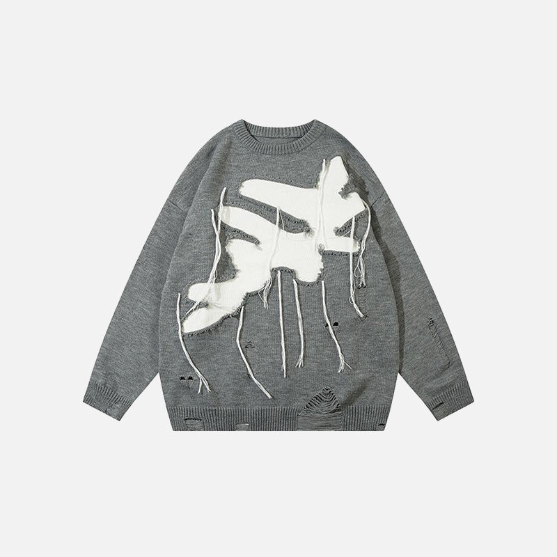 Lockerer, zerrissener Pullover