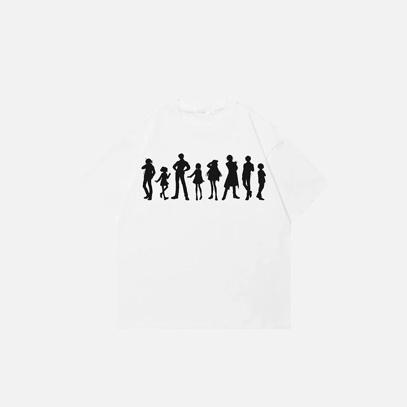 Cartoon Anime Shadow Graphic T-shirt