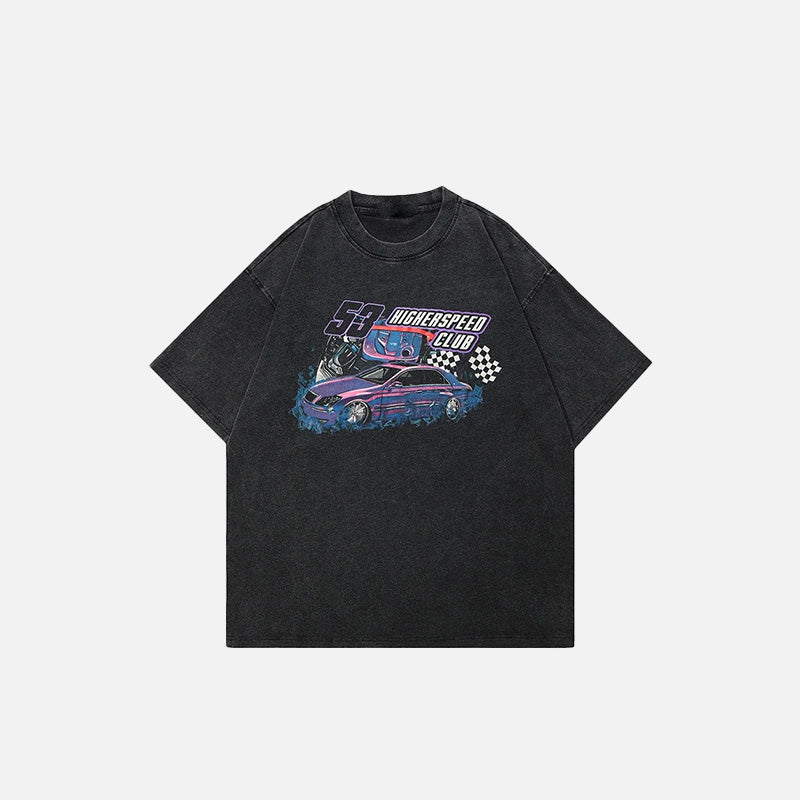 Y2k Loose Higher Speed Racing Club T-Shirt