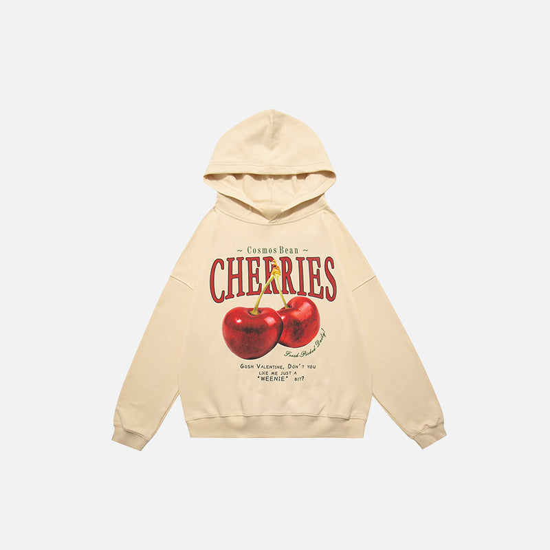 Sweat à capuche imprimé cerises « Fruit Code »