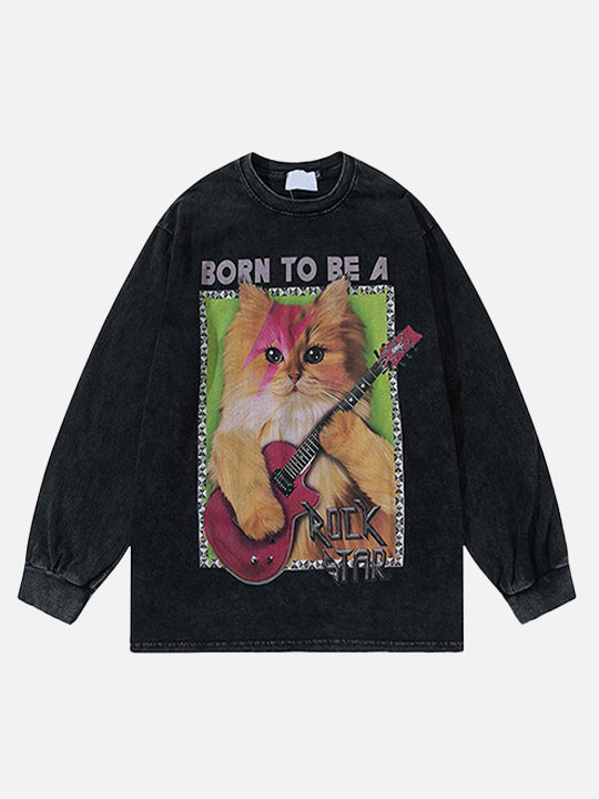 T-shirt à manches longues « Né pour être une rock star »