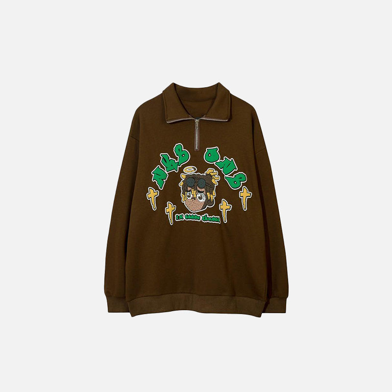 Polo Sweatshirt mit Cartoon-Jungen-Print