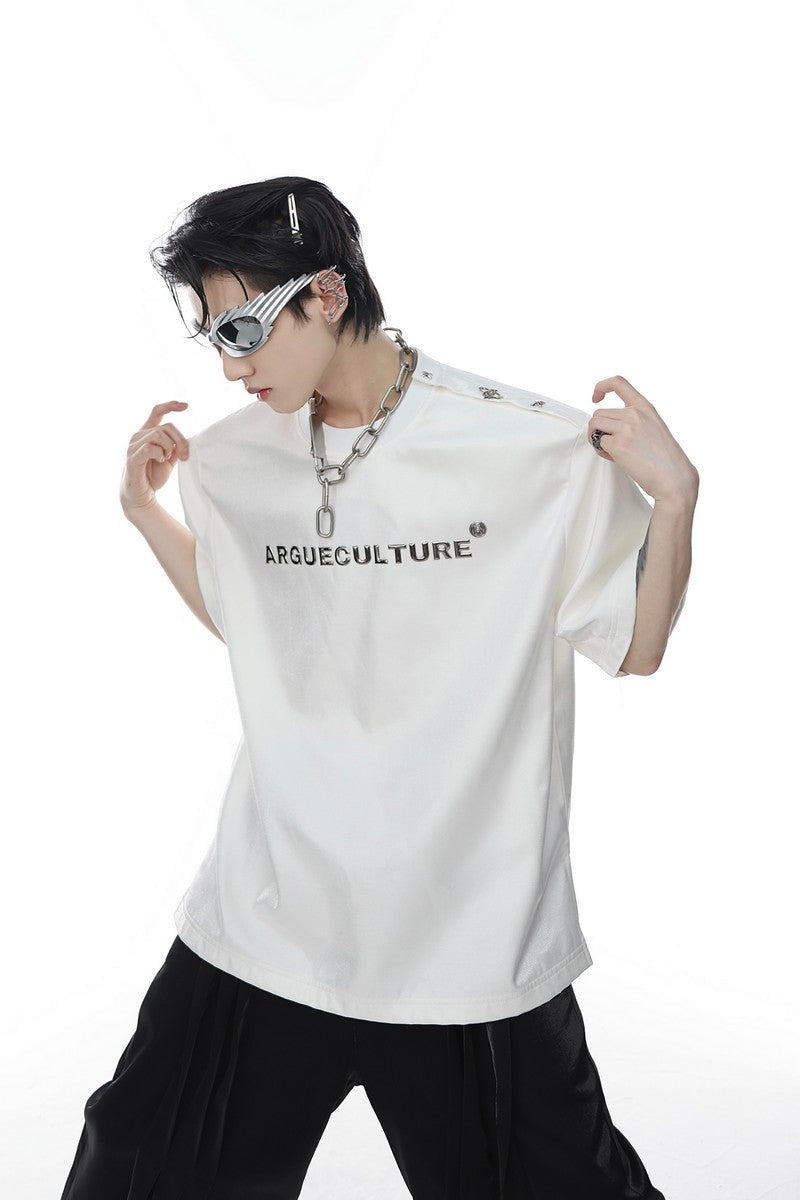 T-shirt logo métal