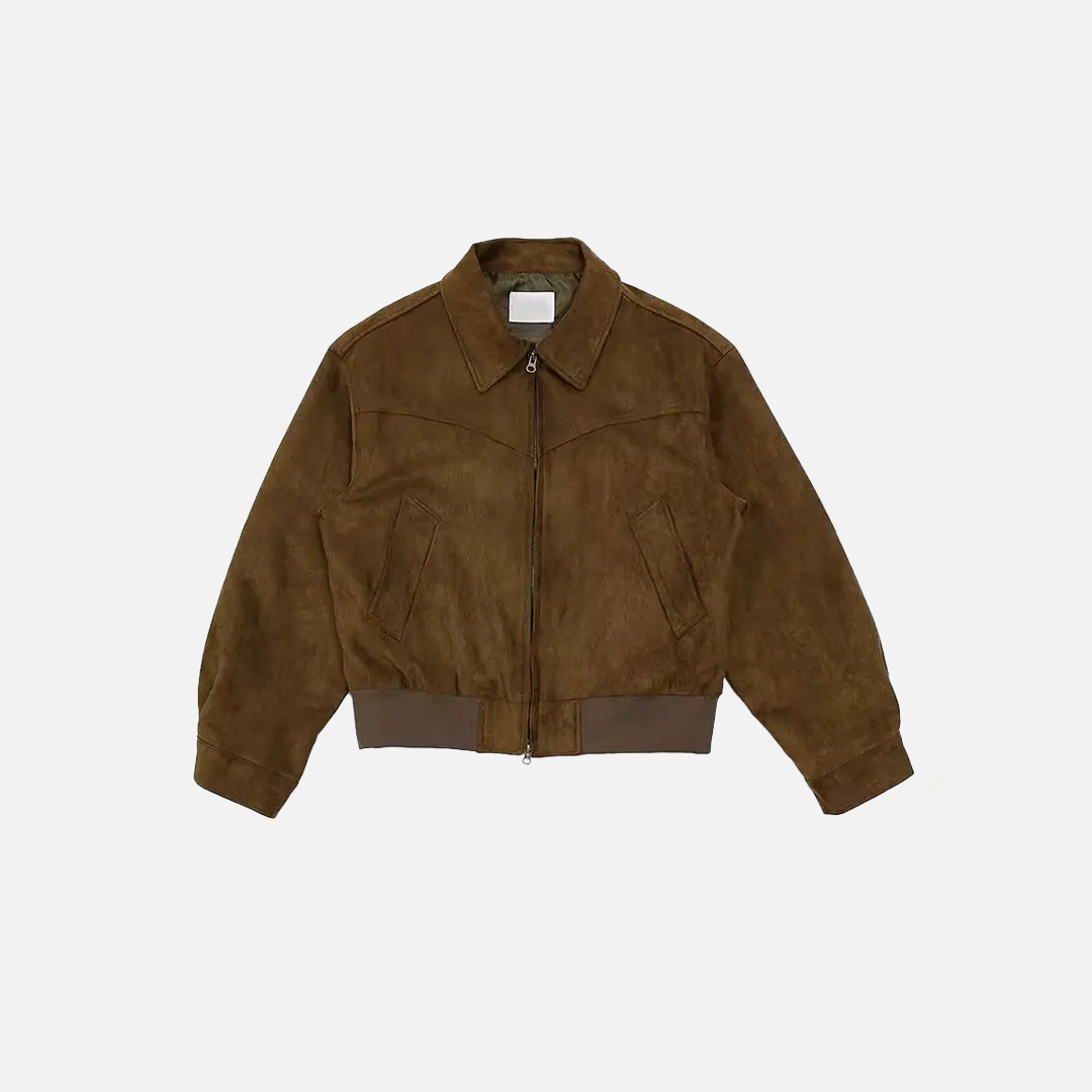 Handsome Retro Suede Lapel Overcoat Jacket