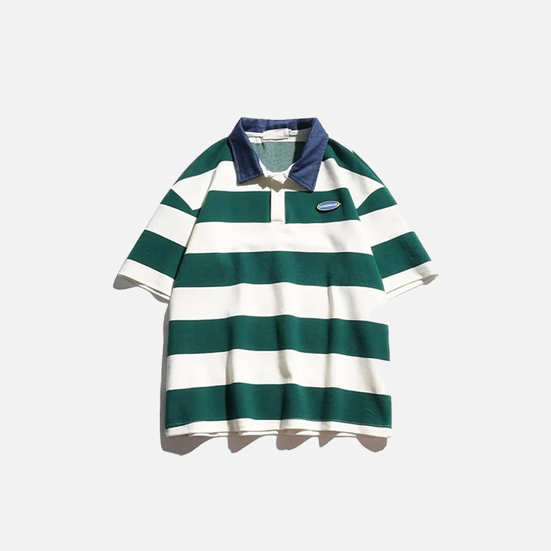 Locker geschnittenes Polo-Shirt mit Streifen