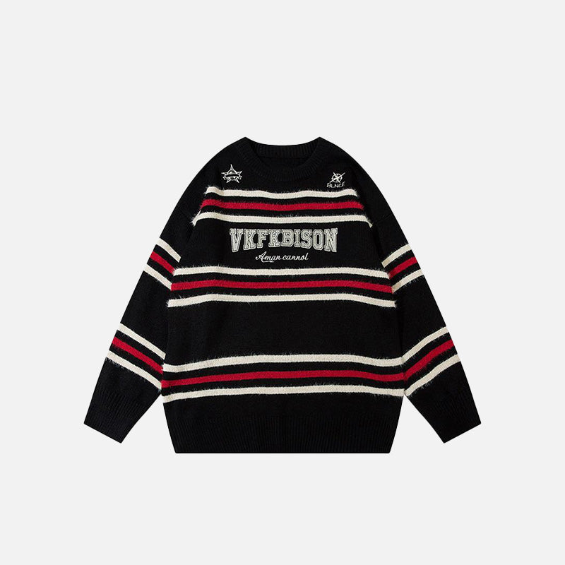 Oversized gestreifter Strickpullover