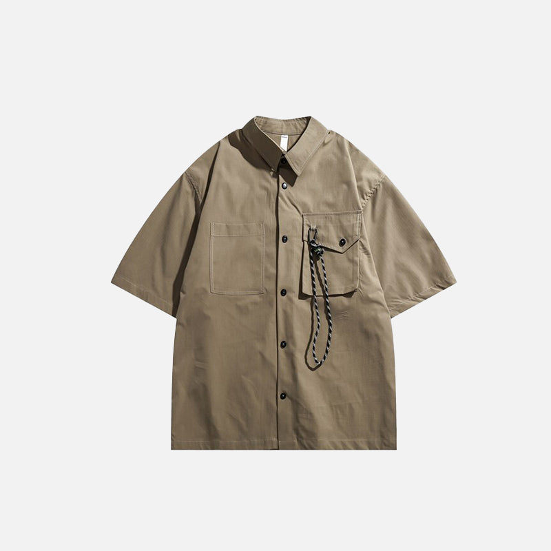 Chemise oversize à poches en corde