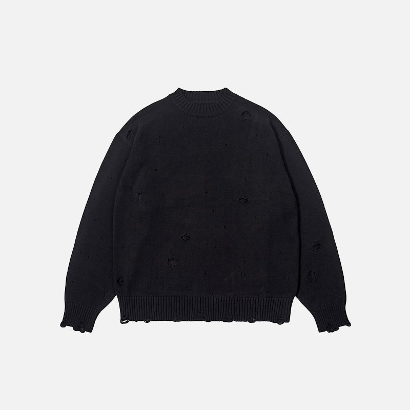 Pull en maille déchiré