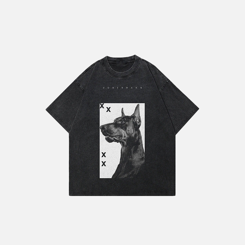 Dobermann-Hunde-Grafik-T-Shirt